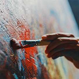 painting brush and painting 