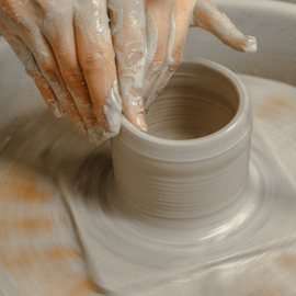 pottery on wheel