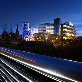 a view of a city at night