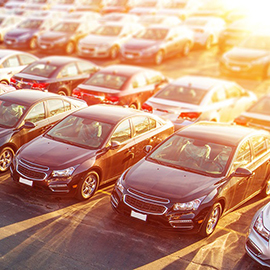 a car parked in a parking lot