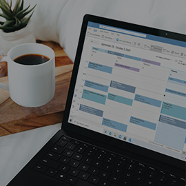 Laptop screen showing calendar planner