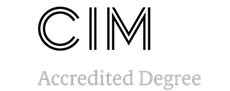 Chartered Institute of Marketing logo with the text "CIM Accredited Degree"