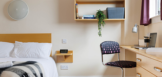 Bedroom in Northumbria University accomodation