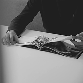 a man sitting in a box