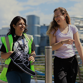 Student representative helping out on an open day