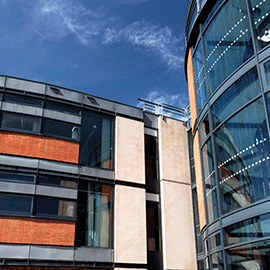 a tall building in a city