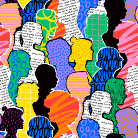 Colourful image of different faces