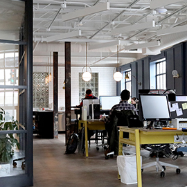 a group of people in a room