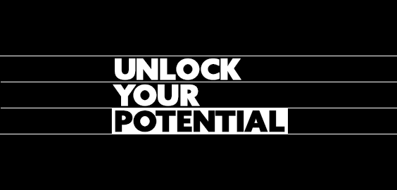 Text reads: UNLOCK YOUR POTENTIAL