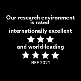 our research environment is rated internationally excellent and world leading